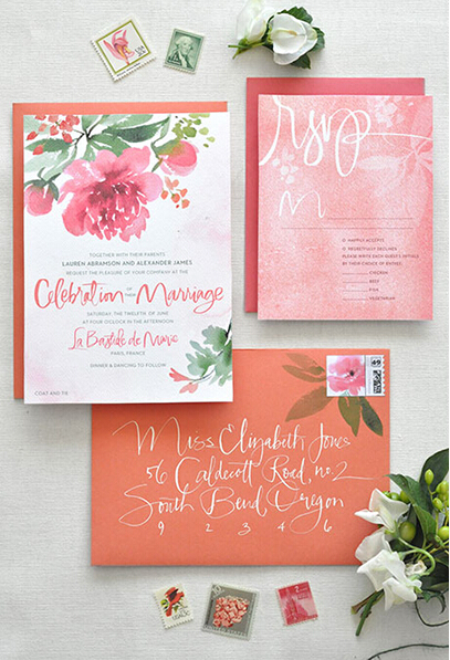 花卉手写体邀请函